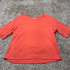 Duluth Trading Co Womens 2XL Orange 100% Cotton Scoop Neck Short Sleeve T-Shirt